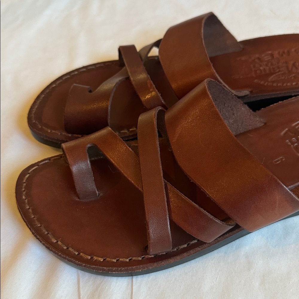 Holy Land Market *NEW* Unisex Leather Biblical Sandals/Slides From Jerusalem - Picture 8 of 14